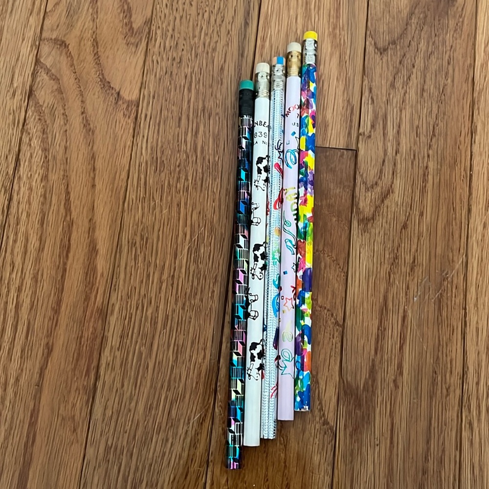 Lot of Five (5) Vintage Pencils Fun and Colourful